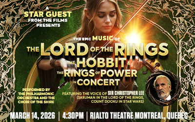 The Music of Lord of the Rings, The Hobbit & Rings of Power - In Concert, 14 mars 2026 Rialto, Montréal, QC