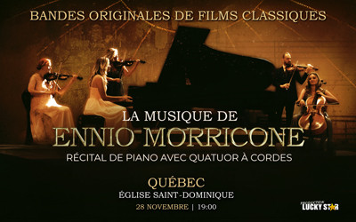 La musique d'Ennio Morricone, 28 novembre 2026 Église Saint-Dominque, Québec, QC