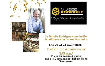Musée Rodrigue | Visite Libre | Forfait 1er Anniversaire, 22 et 23 août 2026 Musée Rodrigue de St-Sauveur, Saint-Sauveur, QC
